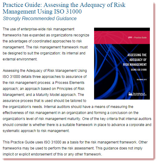 Assessing the Adequacy of Risk Management Using ISO 31000